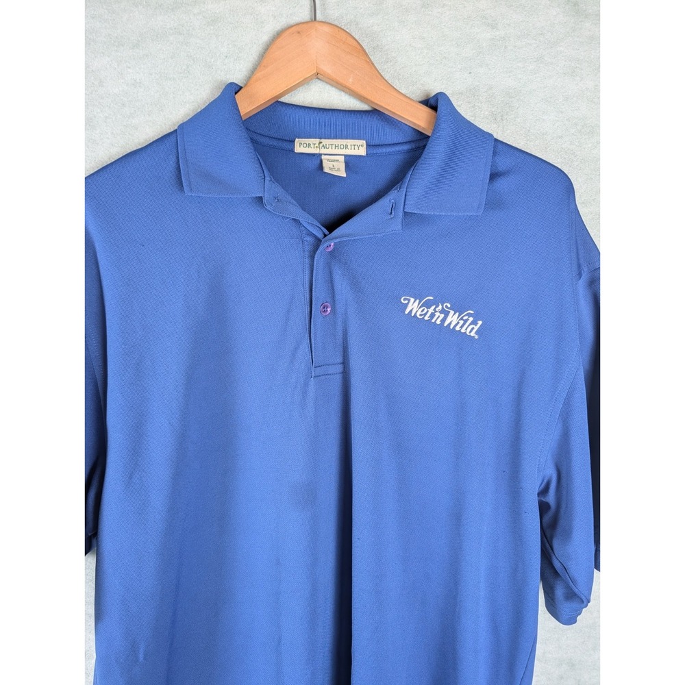 Vintage Wet N Wild Waterpark Mens Polo Shirt Size Large Orlando Florida VTG 90's